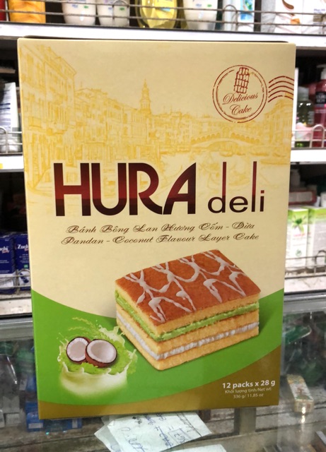 Bánh Bông Lan HURA Hộp 336g (12 gói x 28g)