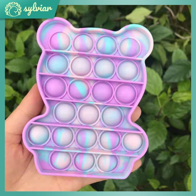 [sylviar] Pop It Bộ Đồ Chơi Con Quay Bong Bóng Mềm Mại Hình Cây Kem Nhiều Màu Sắc Làm Quà Tặng Cho Bé