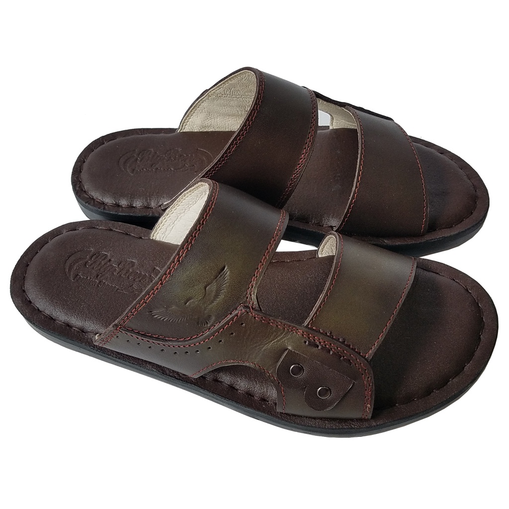 Dép Nam Quai Ngang Da Bò Thật BIGBEN Cao Cấp DN342