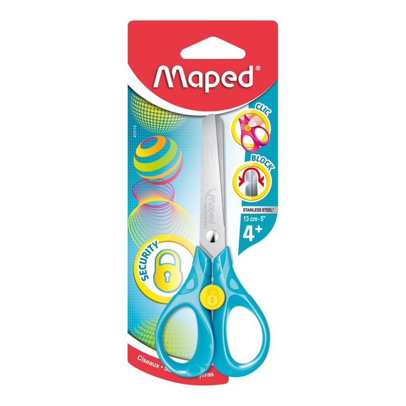 MAPED - Kéo học sinh có khóa 3D an toàn 13cm - 1 cái [Chính hãng]