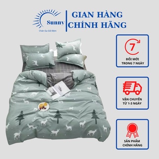 Trọn bộ 4 món ga gối nhập khẩu cotton thông xanh