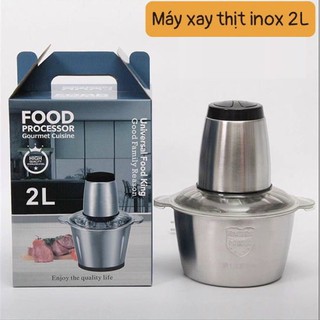 Máy say thịt 2 lít bằng inox 304 cao cấp, Máy xay thịt đa năng, xay thực phẩm