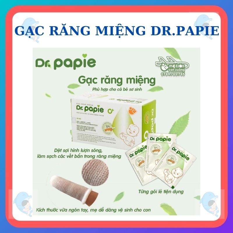 Gạc rơ lưỡi/ Gạc vệ sinh răng miệng giúp nướu khỏe chống sâu răng 30 gói/hộp