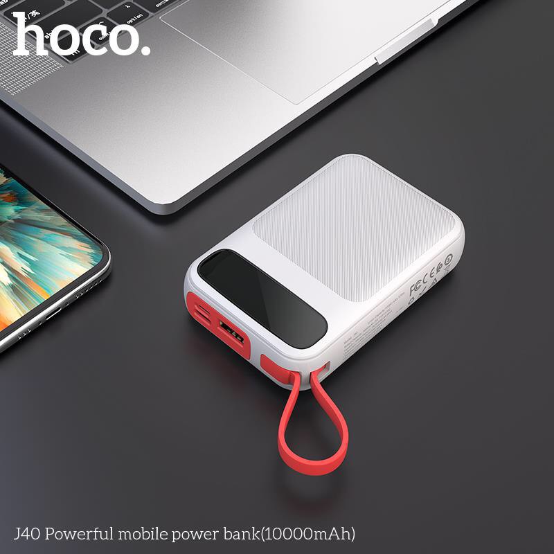 Pin sạc dự phòng Hoco J40 10000mAH kèm cáp sạc (Lightning/Micro/TypeC) - Chính hãng