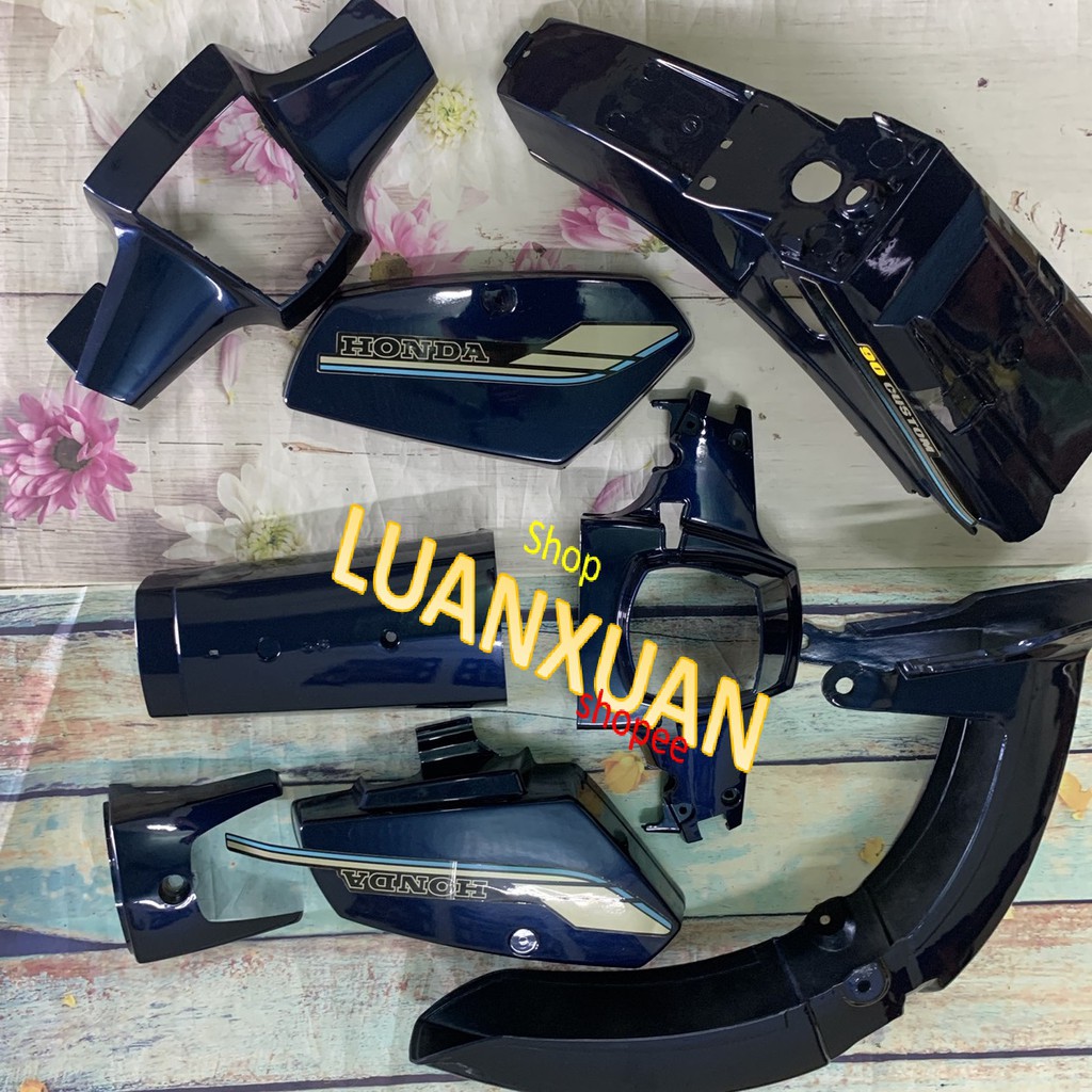 Bộ vỏ  nhựa xe máy- dàn áo xe Cub 82 -MÀU XANH TÍM-CUB đời đầu