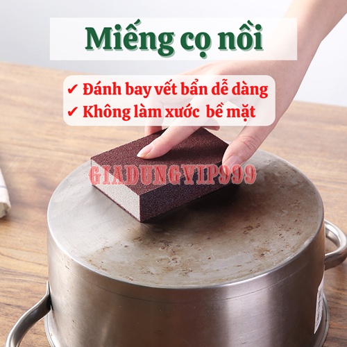 Miếng cọ nồi SALE Dụng cụ cọ nồi miếng chà nồi không xước xuất Nhật chất liệu bọt biển đa năng siêu sạch