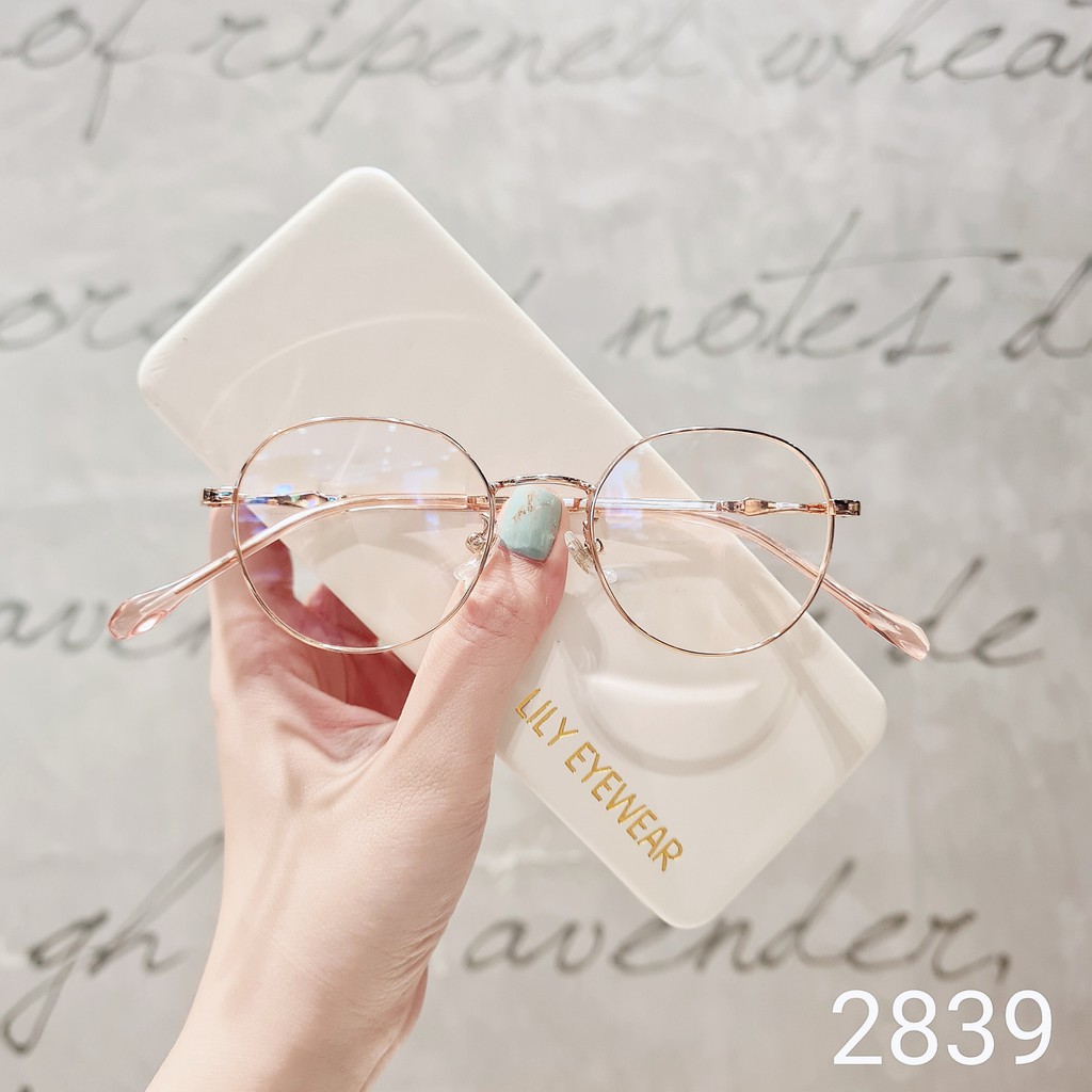 Gọng kính cận thời trang nữ Lilyeyewear mắt tròn TITANIUM siêu nhẹ phù hợp mặt nhỏ 2839 | BigBuy360 - bigbuy360.vn