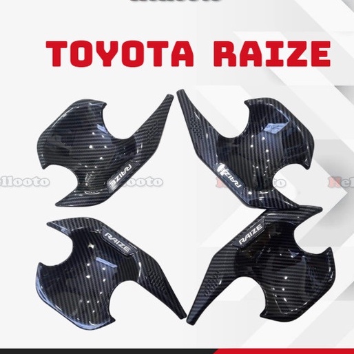Bộ 4 ốp hõm cửa xe Toyota Raize 2021 2022 2022 Mạ Crom/ Carbon cao cấp trang trí chống xước tay cửa xe