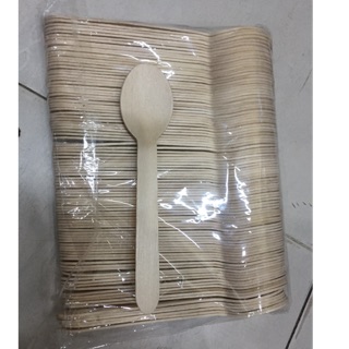 Thìa gỗ dùng 1 lần dài 16cm gói 100 cái(Giá 100 cái)