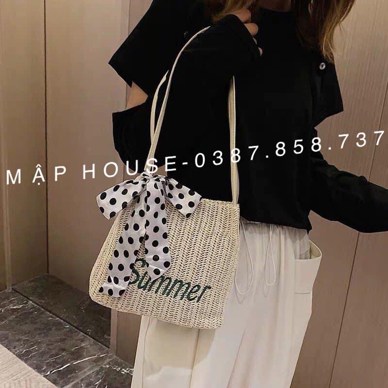 TÚI SUMMER VINTAGE kèm nơ phong cách Hàn Quốc