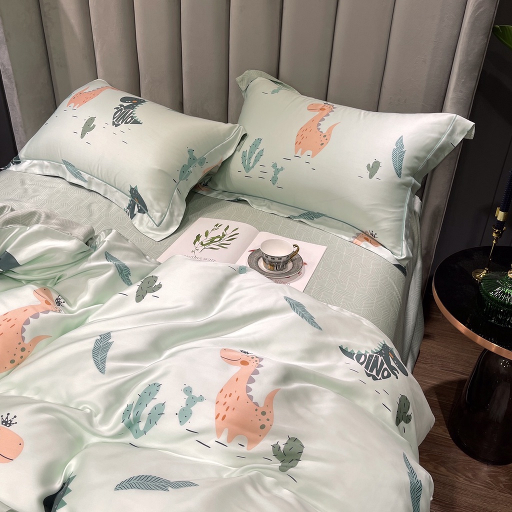 Bộ Chăn Ga Gối Lụa Tencel Cao Cấp Sét 4 Món Siêu Sang Xịn Mịn Mát