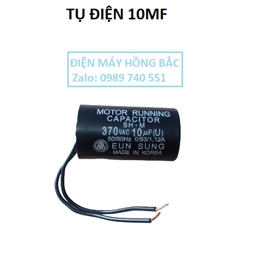 10 tụ điện 10mf 370VAC đen dùng cho bơm nước và thiết bị điện khác