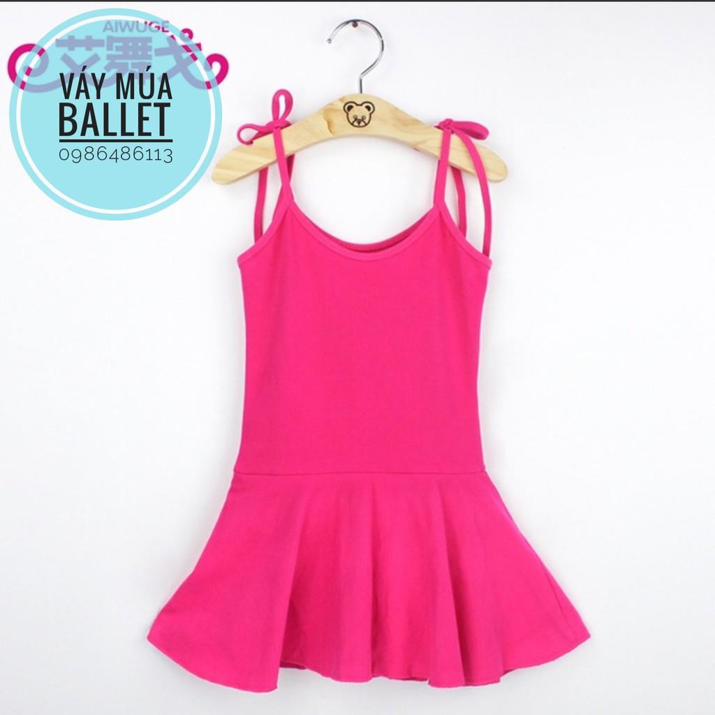 Ballet bộ tập tico hai dây trẻ em cotton