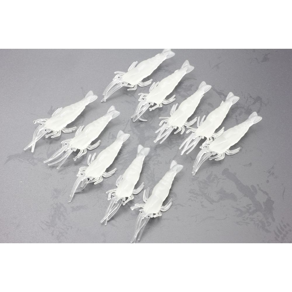 10 Mồi Tôm Giả Câu Cá Phát Sáng 4cm