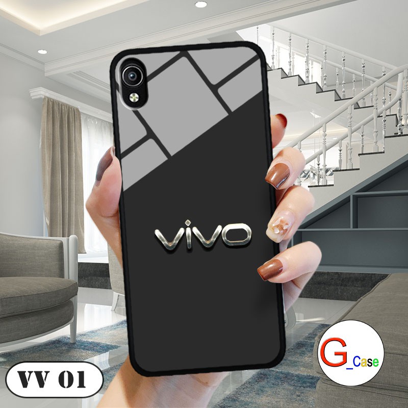 Ốp lưng Vivo Y91C - lưng kính in logo hãng điện thoại