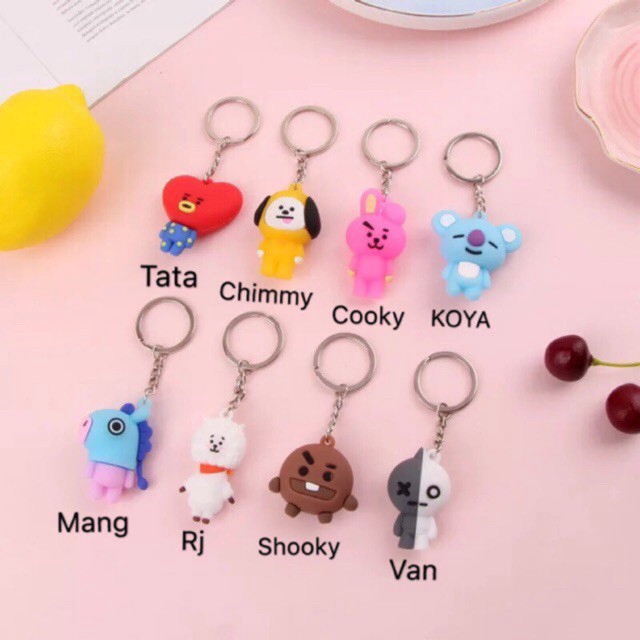 BTS BT21 Móc Khóa Hình Các Nhân Vật Bt21 3d Dễ Thương