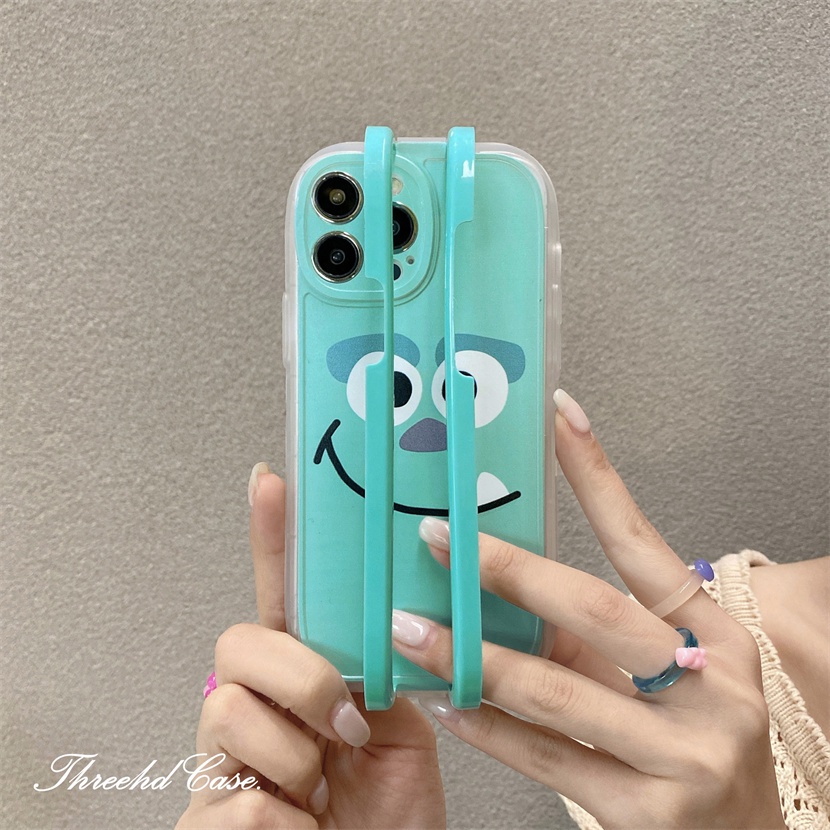 Ốp Điện Thoại TPU Mềm Họa Tiết Quái Vật Mắt To Kèm Giá Đỡ Cho iPhone 14 13 12 11 Pro Max SE2020 X XR Xs Max 7 8 Plus