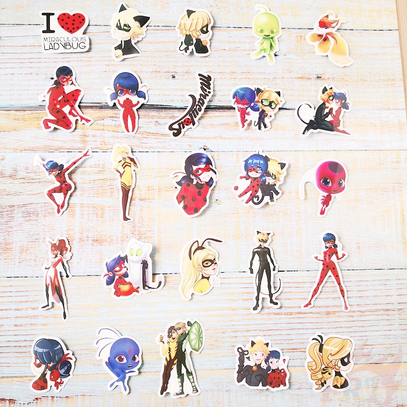 ❉ Miraculous Ladybug  - Series 02 Giấy và decal dán tường ❉ 50Pcs/Set Cartoon Mixed Laptop Skateboard Doodle Stickers