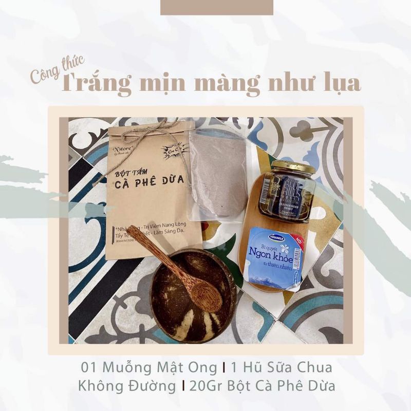 Bột Tắm - Tẩy Da Chết Cám Gạo Cà Phê Dừa Non N'store