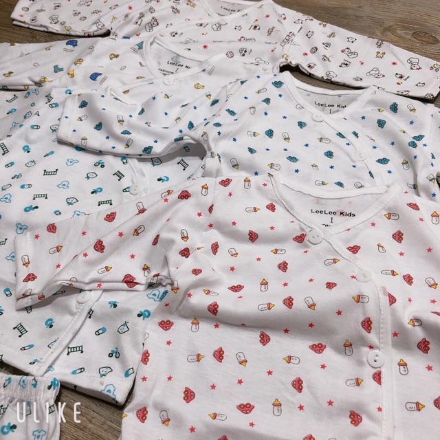 Quần áo trẻ em - Bộ quần áo bình sữa cotton đáp đũng