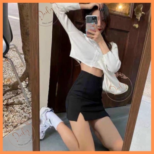 Chân Váy Công Sở Chữ A Xẻ Tà 2 Bên Cạp Cao Cao Dáng Ôm Chất Tuyết Mưa Dày Dặn Co Giãn Siêu Tôn Dáng