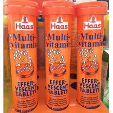 Viên sủi Multi-Vitamin Effer-Vescent Tablets Haas hương cam, bổ sung vitamin C cho cơ thể