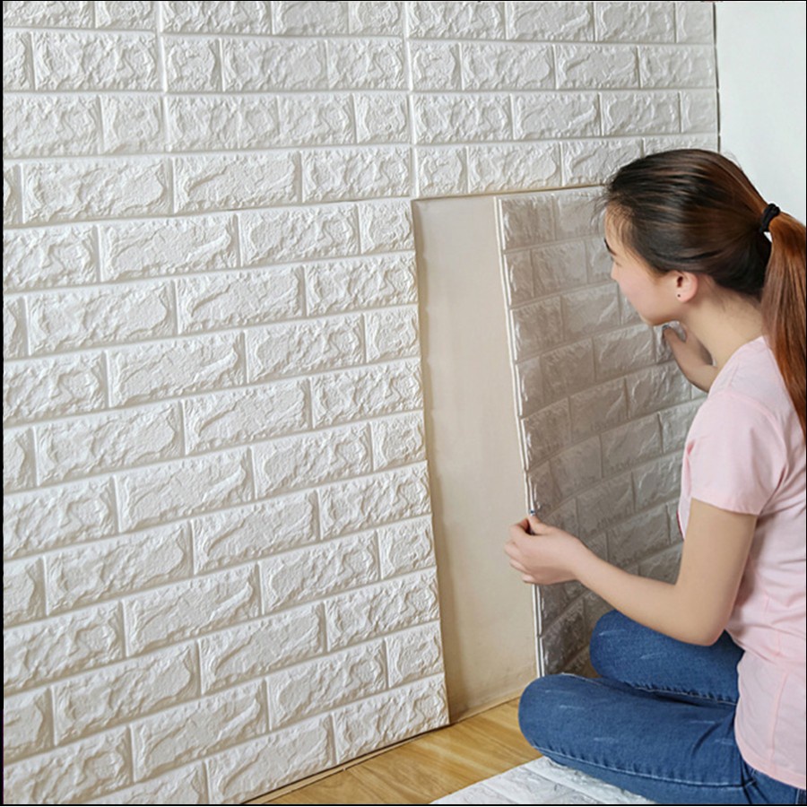 Xốp Dán Tường 3D Giả Gạch-Decal Dán Tường-giá rẻ tại xưởng-cách âm-cách nhiệt-70*77cm loại 1 siêu dính