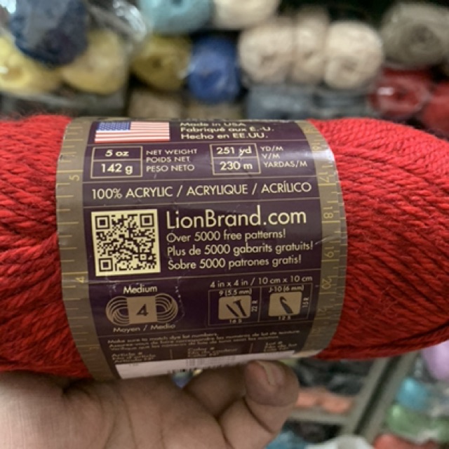 Len Lion Brand Heartland Yarn cuộn 142gr