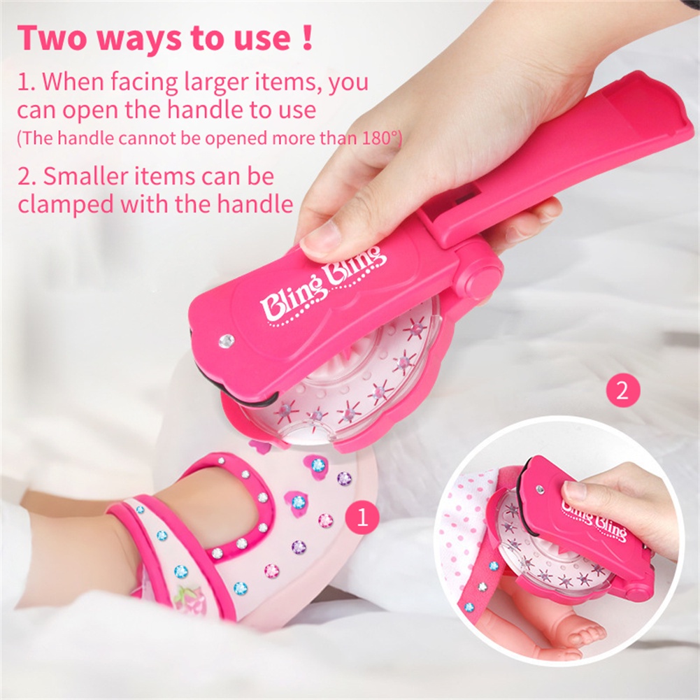 Phụ kiện tóc trẻ em dễ thương băng đô tết tóc trẻ em Máy dệt kim đúc Kiểu tóc bện cho bé gái với 12 miếng dán kim cương