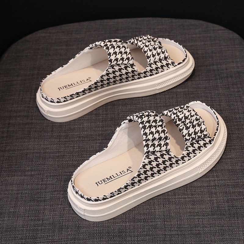 Dép Sandal Vải Canvas Đế Bằng Thời Trang Mùa Hè 2022 Cho Nữ