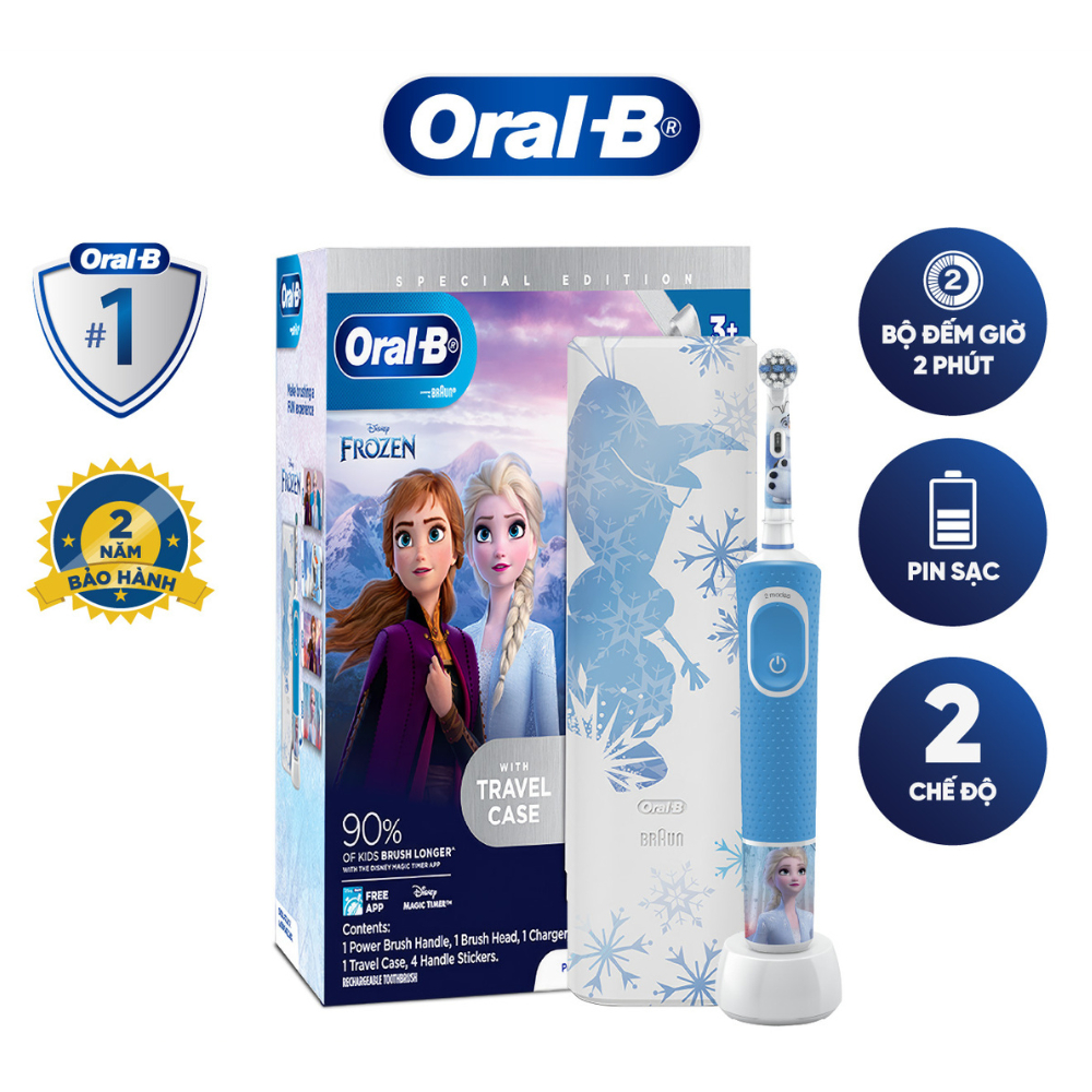 Bàn chải đánh răng điện trẻ em Oral-B Pro D100 Disney Frozen