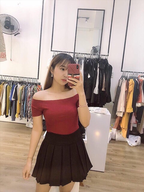 Áo Trễ Vai Thun Gân Tay Ngắn | BigBuy360 - bigbuy360.vn