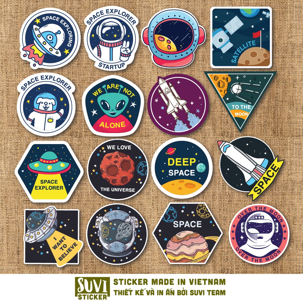 50 Sticker Galaxy Pack chống nước sticker dán laptop, điện thoại, đàn guitar, mũ bảo hiểm, vali. MSP: G03