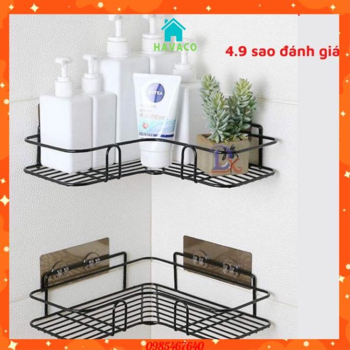 Kệ góc nhà tắm phun sơn tĩnh điện dán tường siêu dính trong nhà tắm, nhà bếp tiện dụng vd01