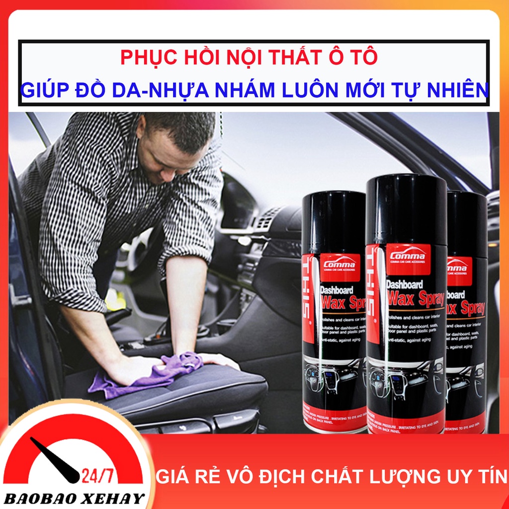 [HÀNG XỊN] Dung Dịch Đánh Bóng Nhựa Nhám, Ghế Da Công nghệ Mỹ 450ML- Phục Hồi, Bảo Vệ, Dưỡng Nội Thất Ô tô - SANTA