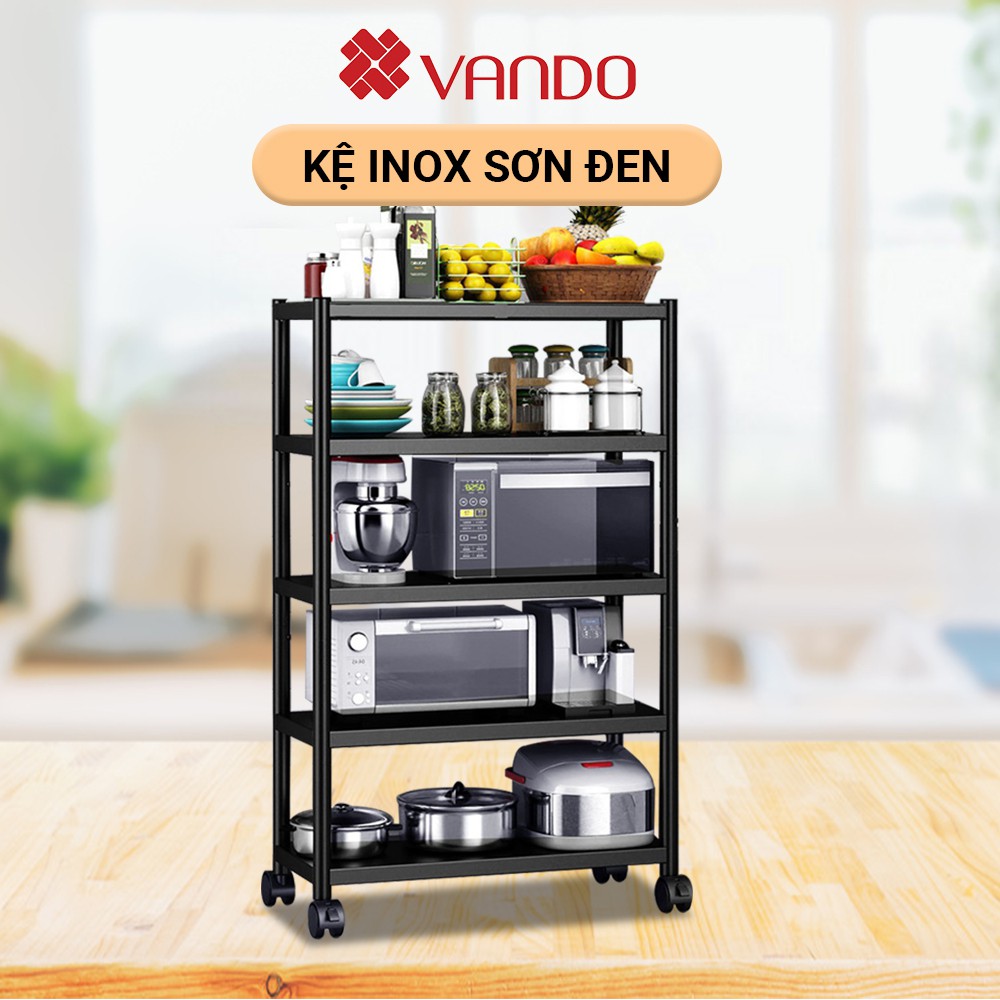 Kệ lò vi sóng 3,4,5 tầng Sơn Đen Đa Năng 2021 Kệ Inox nhà bếp, Giá Tủ để đồ thông minh