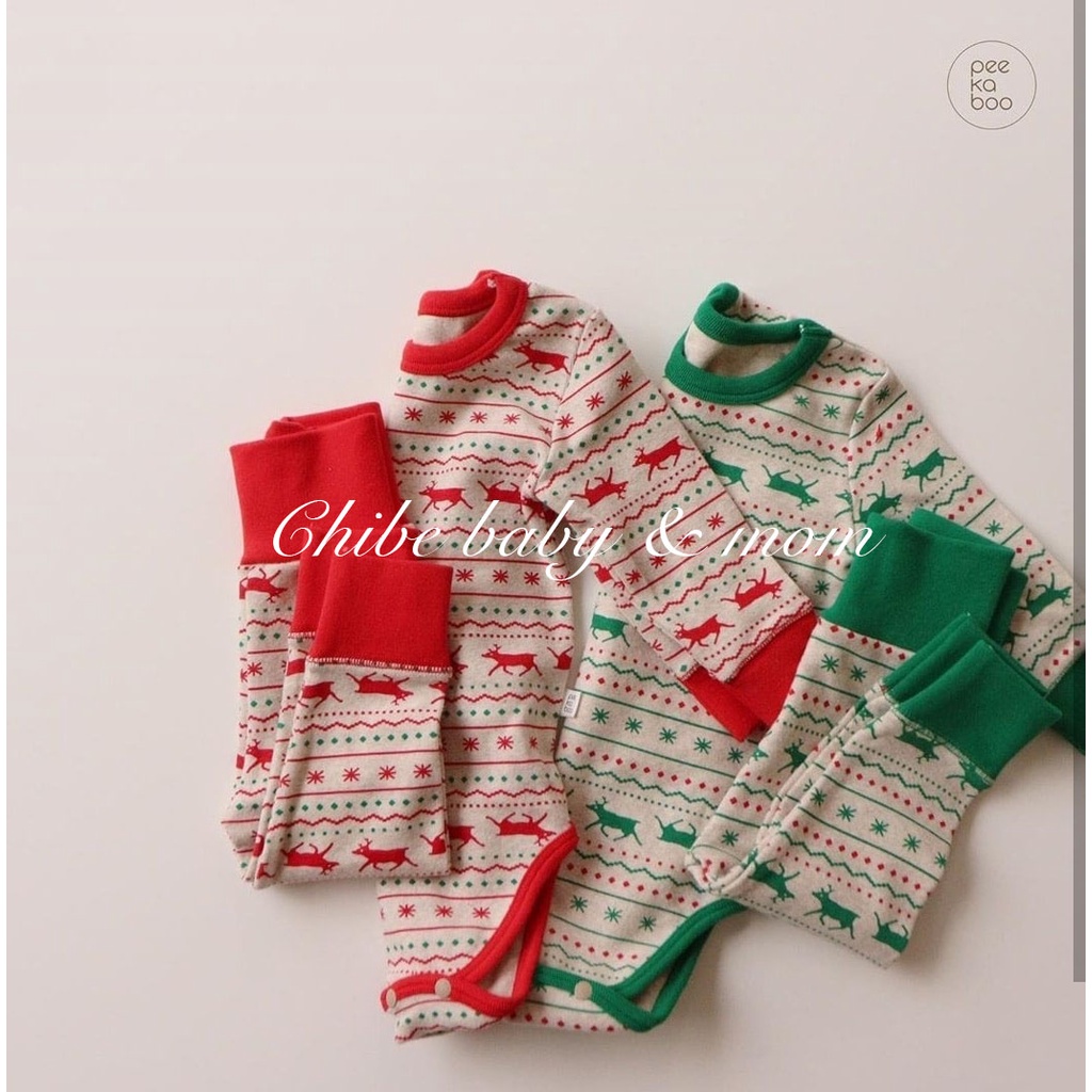 BST Giáng sinh 2021 MERRY PEEKABOO bộ rời quần + áo