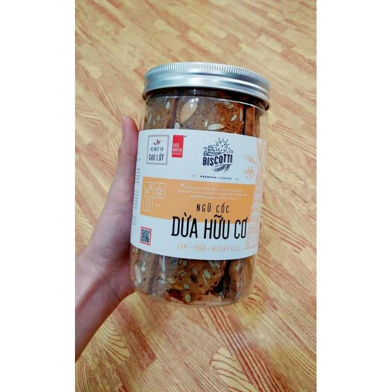 Hộp bánh nguyên cám biscotti 250gr_Bánh ngũ cốc ăn kiêng tốt cho sức khoẻ tim mạch | BigBuy360 - bigbuy360.vn