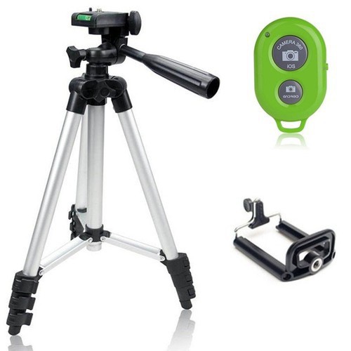 Bộ 1 Tripod TF-3110 Kèm 1 Kẹp Điện Thoại và 1 Điều Khiển Từ Xa