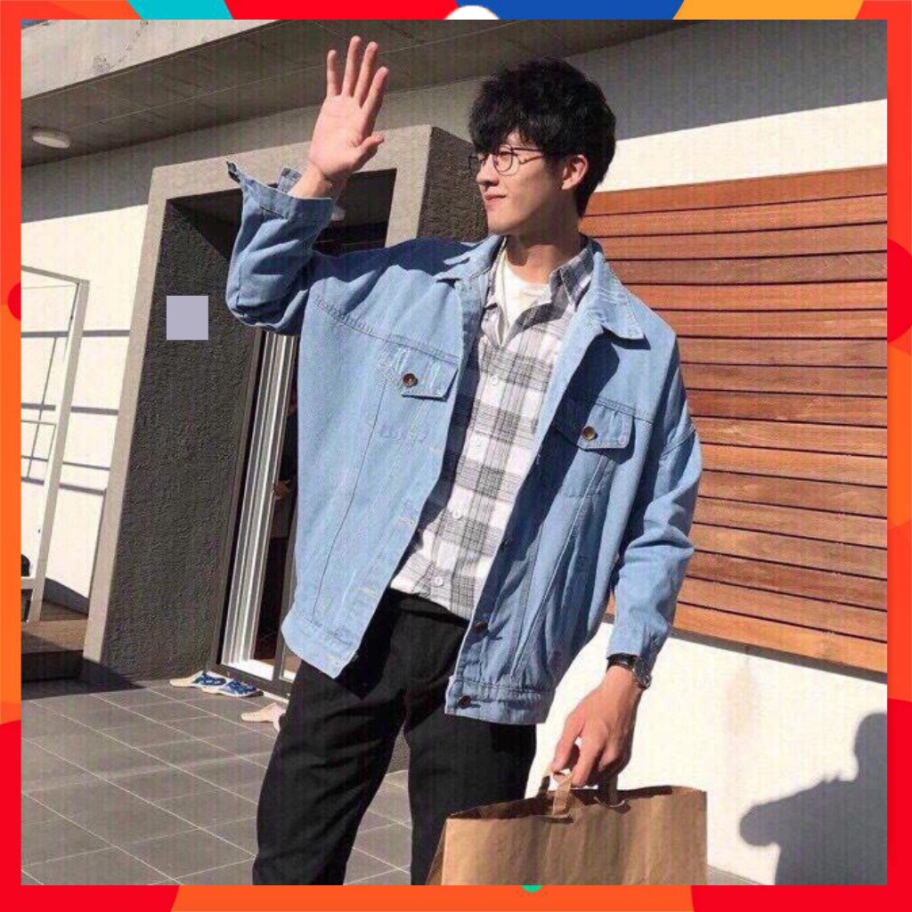 Áo khoác Jean unisex LECHAU AKJ02 trơn cá tính