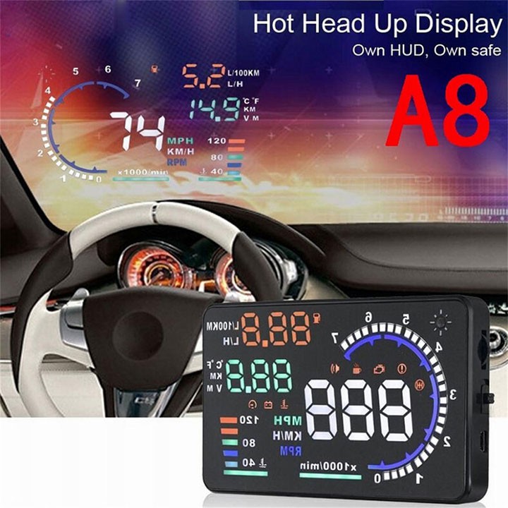 Bộ Hiển Thị Tốc Độ Lên Kính Lái Ô Tô HUD A8 - Bảo Hành 18 Tháng | BigBuy360 - bigbuy360.vn
