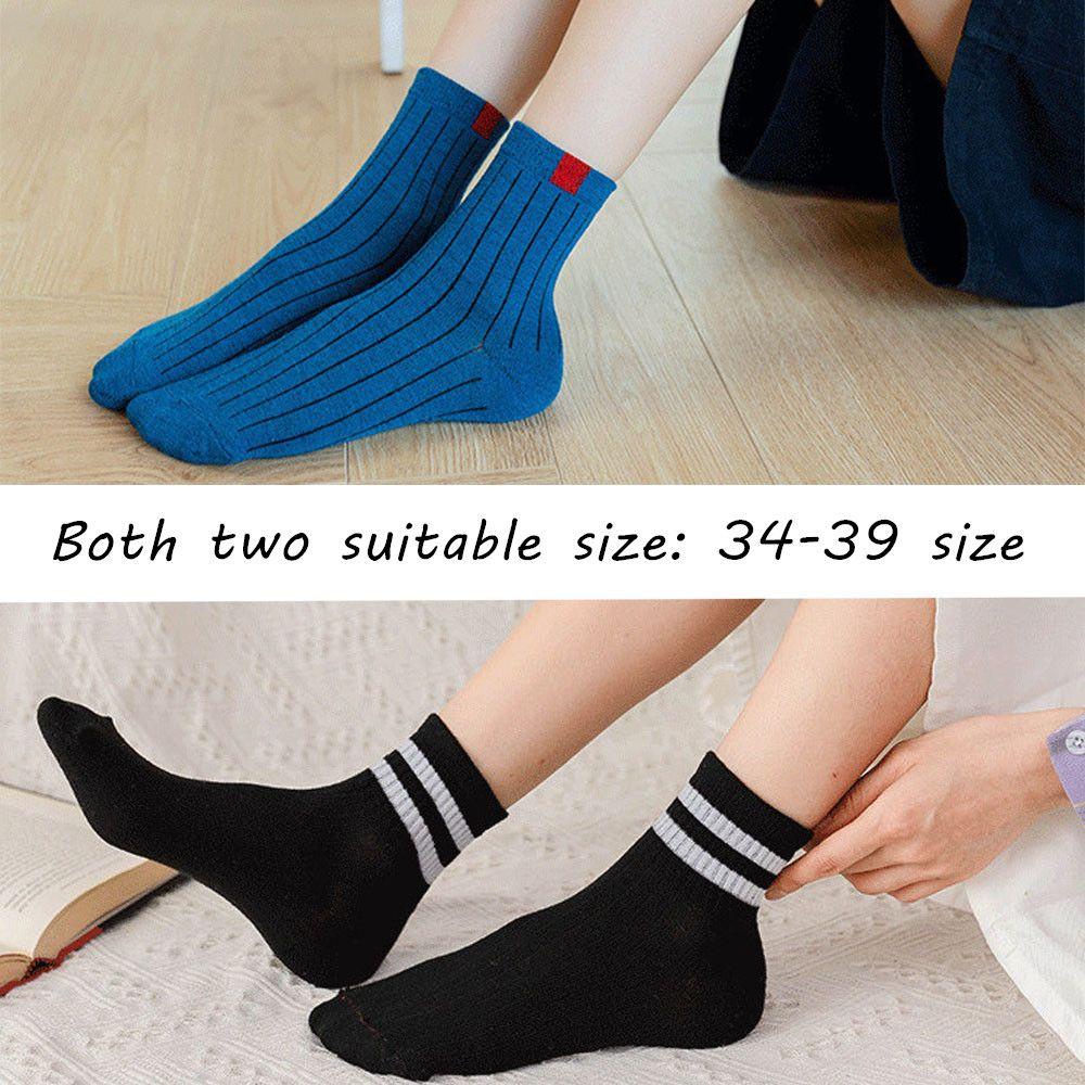 Đôi Vớ Cotton Kẻ Sọc Một Kích Thước Thời Trang Thu Đông Nhật Bản Dành Cho Cặp Đôi