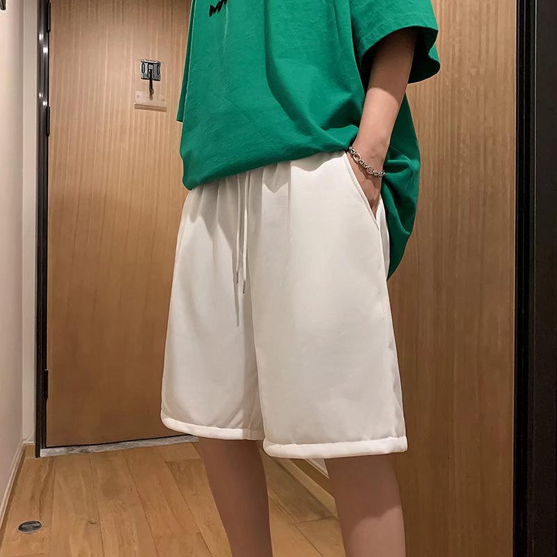 【M-5XL】Quần Thể Thao Ngắn Màu Trơn Thời Trang Unisex Chất Lượng Cao Phong Cách Hàn Quốc dây rút simple couple clothes