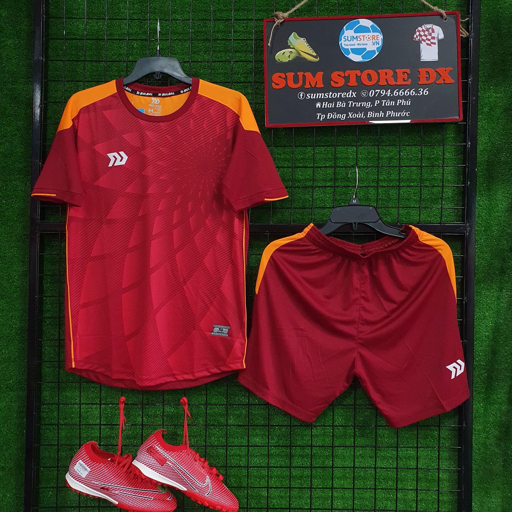 Áo Bóng Đá Không Logo BulBal Lotus Đỏ- Đồ Đá Banh thể thao nam nữ mới đẹp-Áo Đá Banh Mẫu Mới