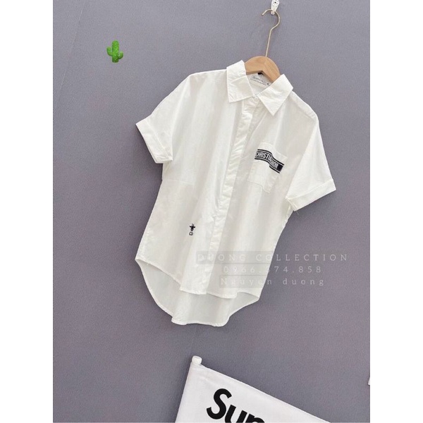 ÁO SƠ MI NGẮN TAY DIOR THÊU LIGO