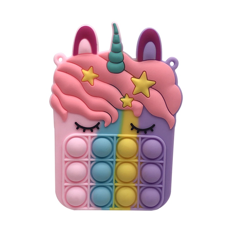 Túi đựng tiền xu kiêm đồ chơi bóp bong bóng silica gel đơn giản nhiều màu và hình dạng tùy chọn cho trẻ em và bạn gái
