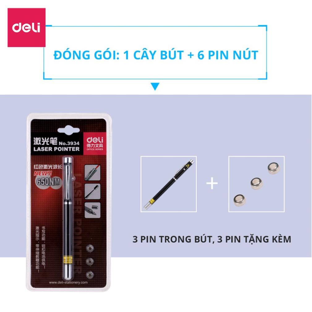 Bút Laser Deli Chỉ Bảng, Bản Đồ, Thuyết Trình Tiện Dụng, Đa Năng - Nhỏ Gọn, Có Thể Kéo Dài Dễ Dàng - 3934