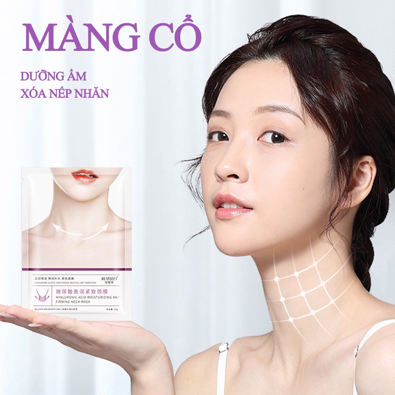 BEATIZZA Mặt nạ cổ axit hyaluronic, nâng và săn chắc da cổ, dưỡng ẩm và nuôi dưỡng, loại bỏ các nếp nhăn ở cổ (BDS-JM-1)