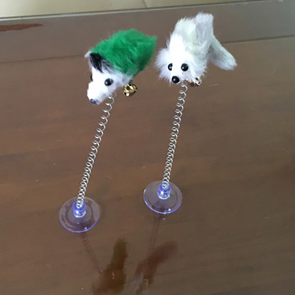 Chuột đồ chơi gắn lò xo có cốc hút độc đáo cho mèo