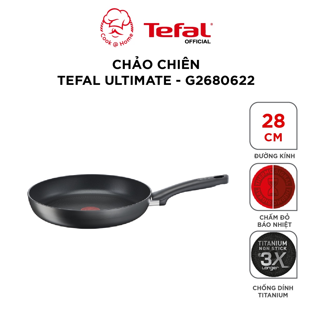 Chảo chiên Tefal Ultimate size 20, 24, 26, 28 cm G2680272/G2680472/G2680572/G2680622